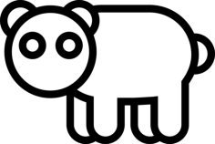Bear Facing Left Svg Line Art, Free Vectors File